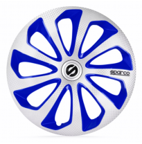 Juego De Tapacubos Sparco Wheels Sicilia 16-Pulgadas Silver/Azul/Carbono Sparco Wheels